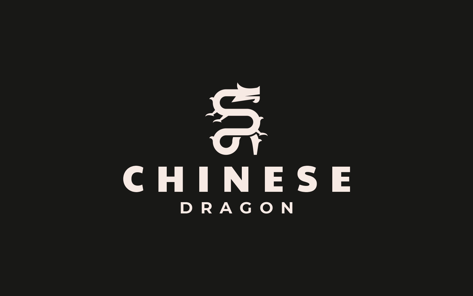 Chinese Dragon Simple Logo Style