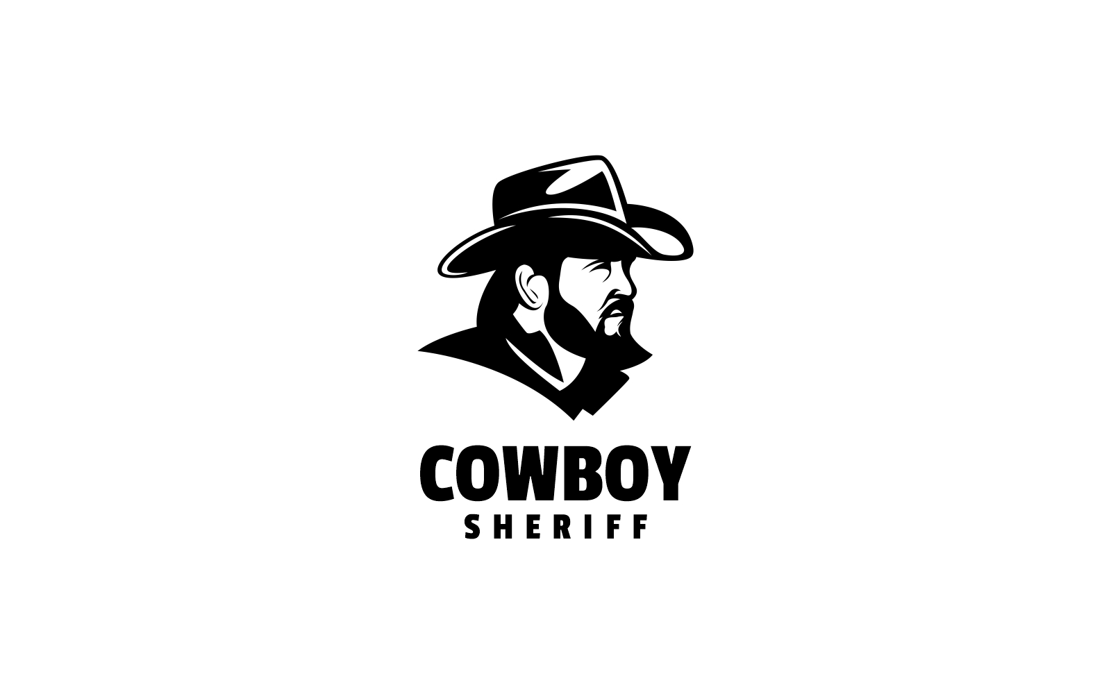 Cowboy Sheriff Silhouette Logo