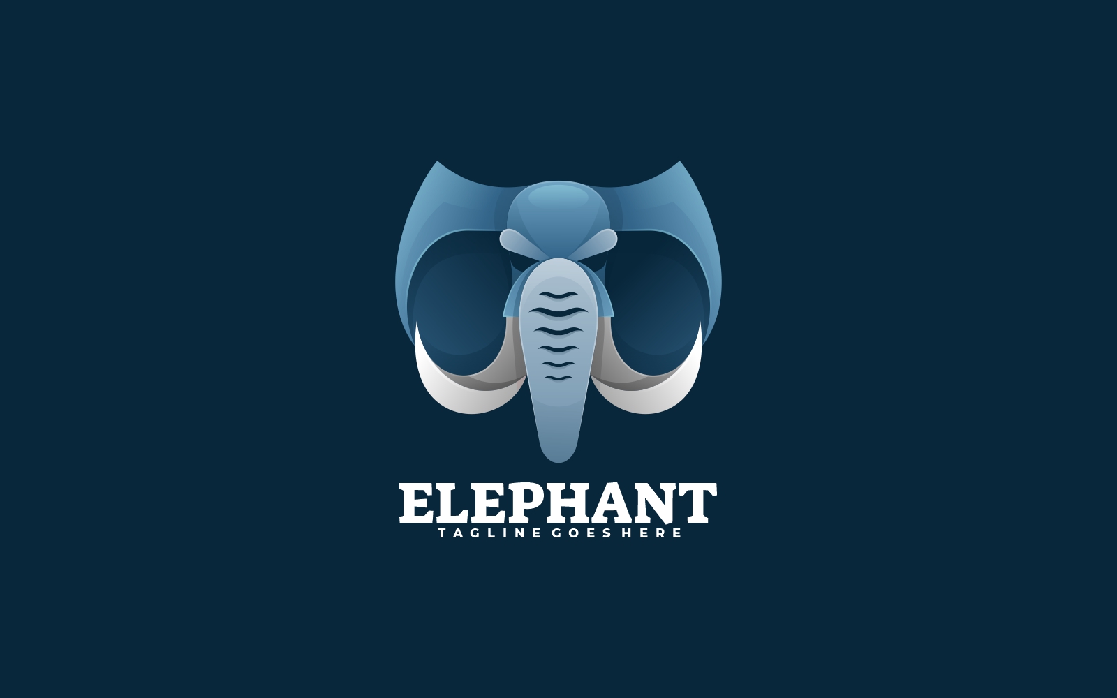 Elephant Head Gradient Logo Style