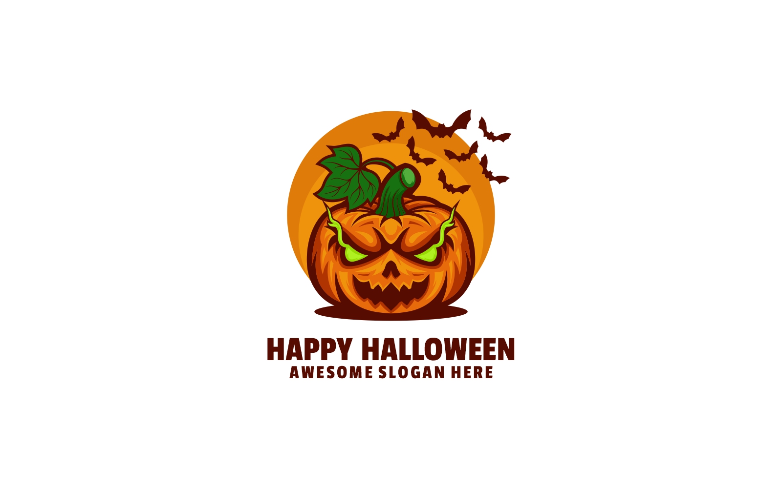 Happy Halloween Simple Mascot Logo