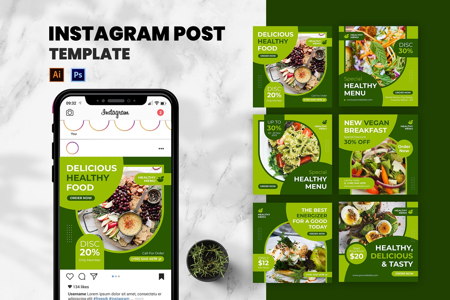 Healthy Menu Instagram Post