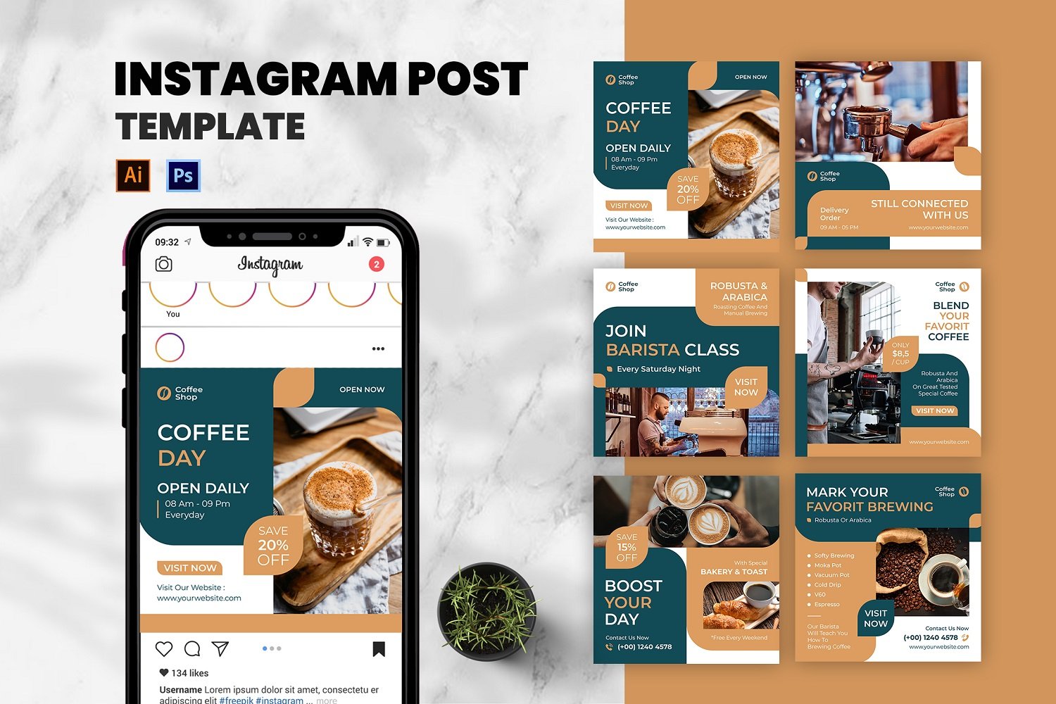 Coffee Shop Instagram Post Template
