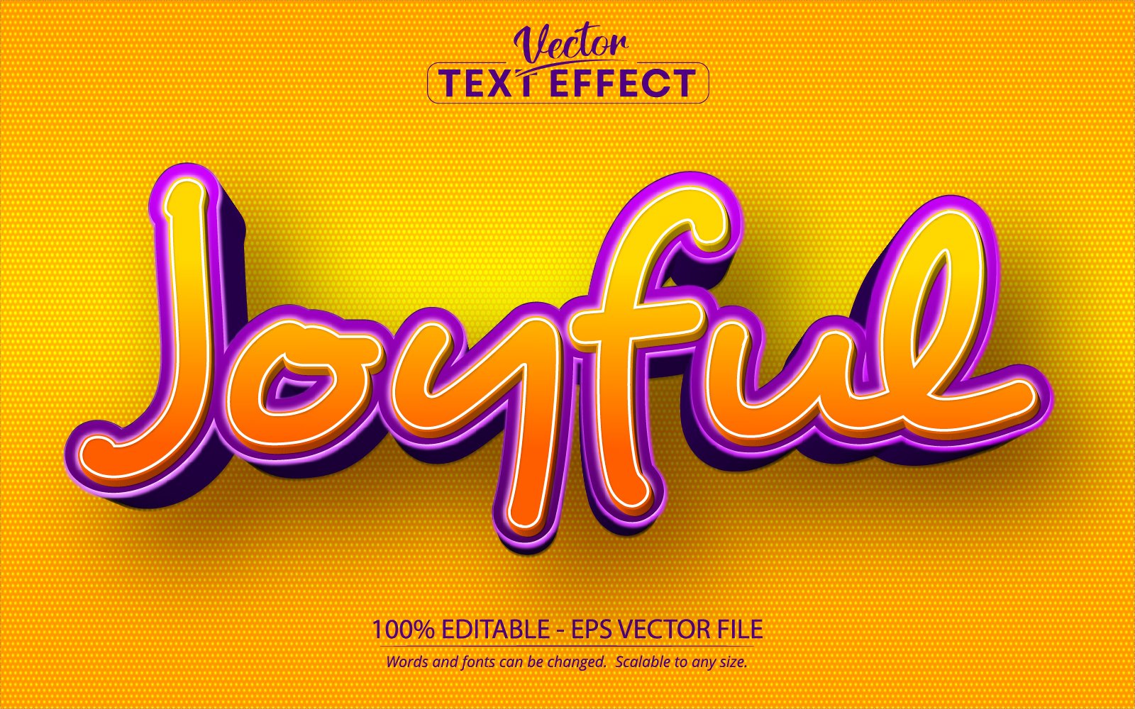 Joyful - Cartoon Style, Editable Text Effect, Font Style, Graphics Illustration