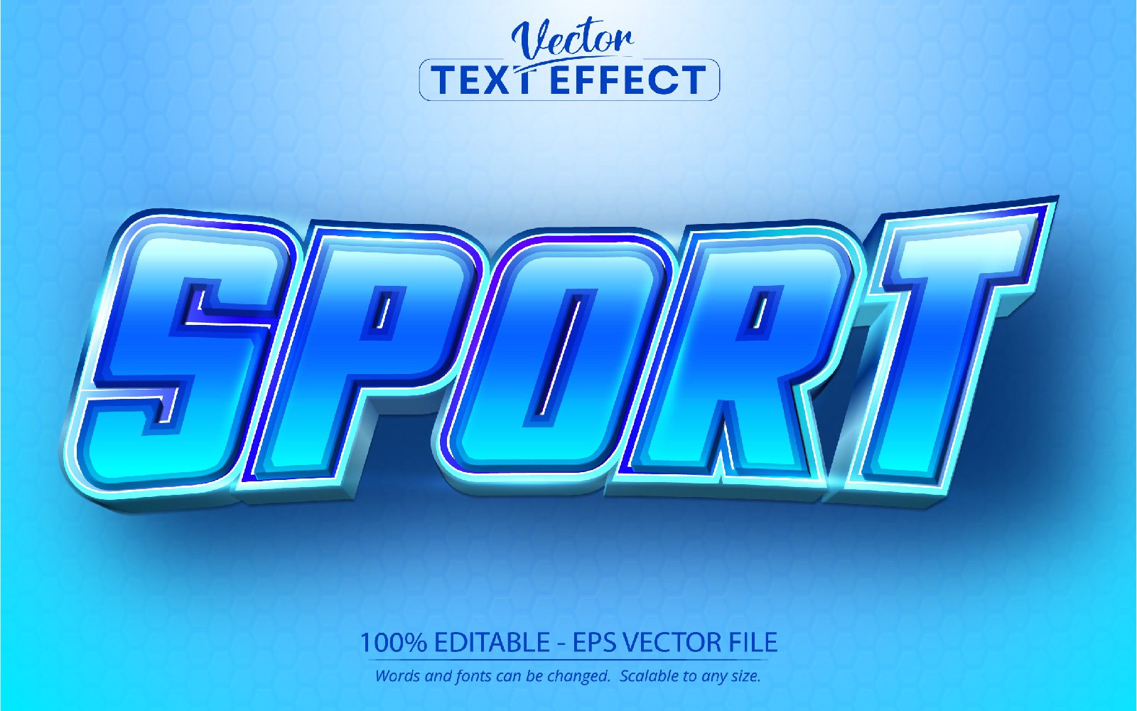 Sport - Blue Cartoon Style, Editable Text Effect, Font Style, Graphics Illustration