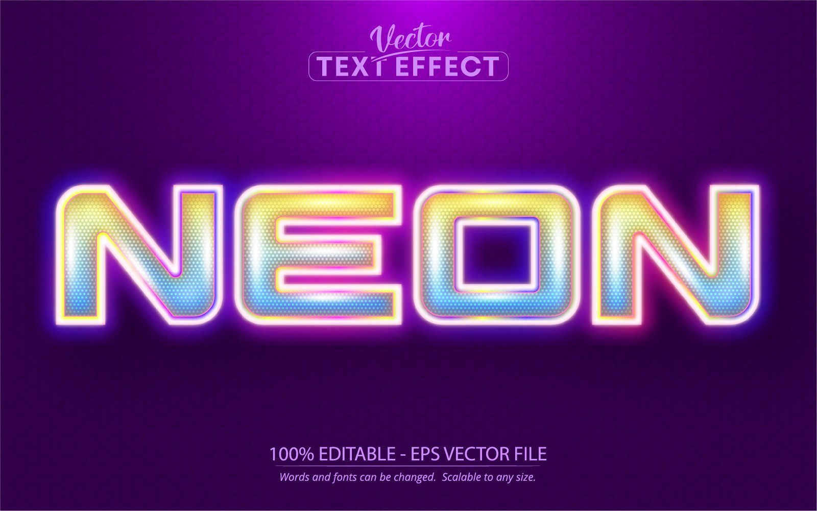 Neon - Colorful Neon Style, Editable Text Effect, Font Style, Graphics Illustration