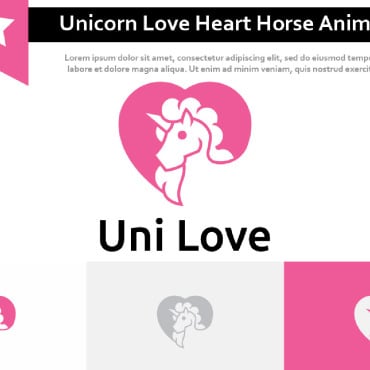 Unicorn Love Logo Templates 218773