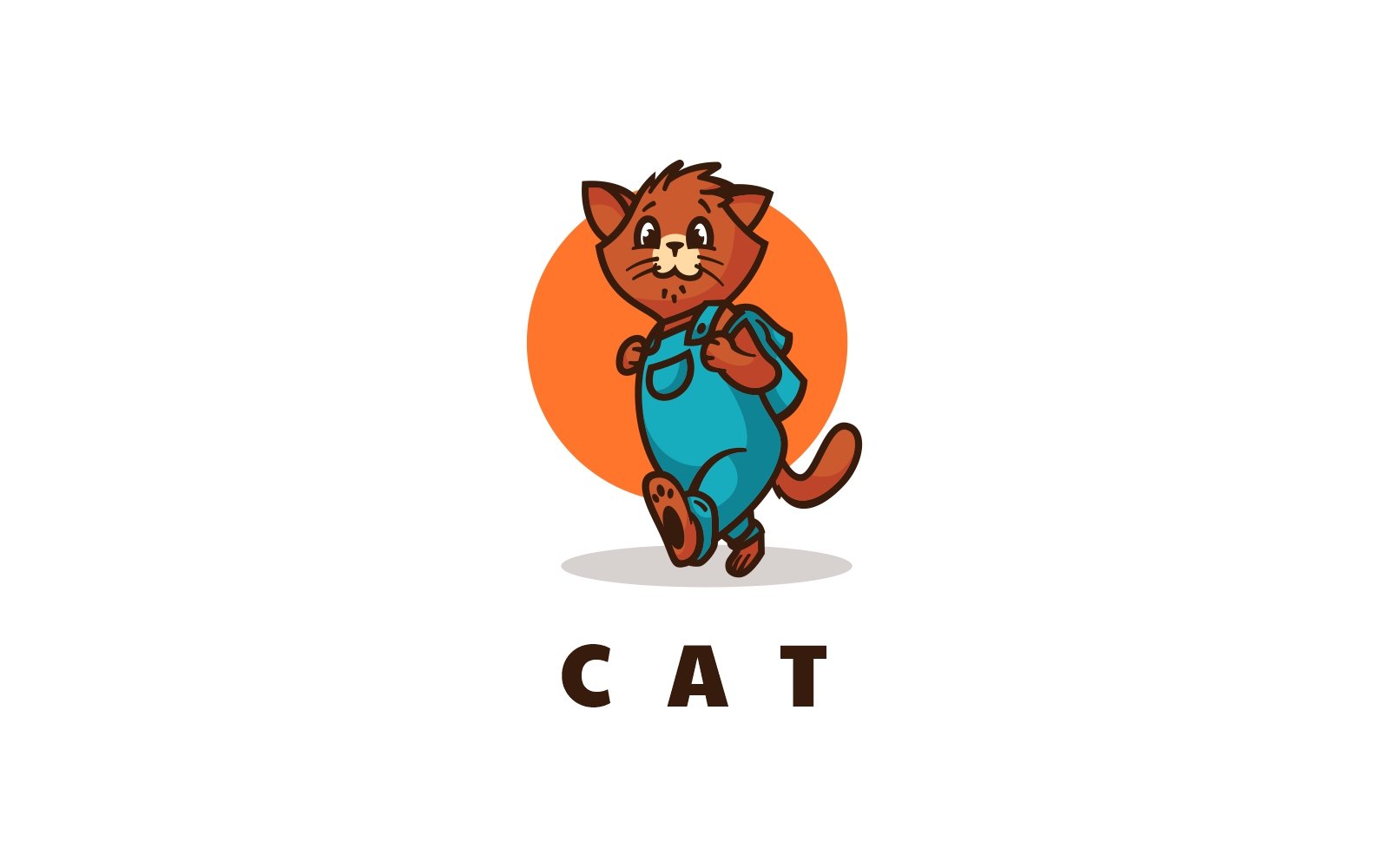 Cat Mascot Cartoon Logo Style