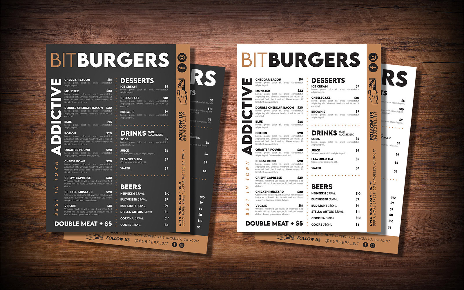 4 Modern Restaurant Or Bar Menu