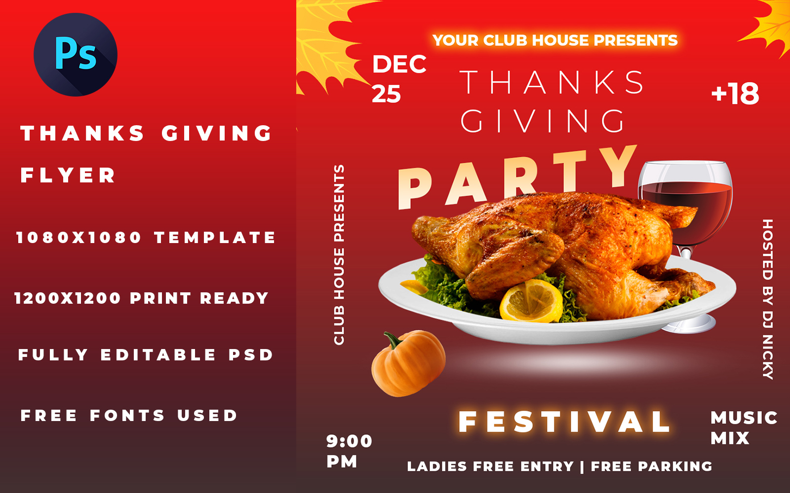 Thanks Giving Flyer - Social Media Template and Flyer