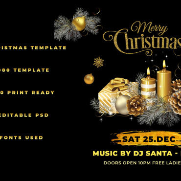 Christmaschristmasgoldenflyerchristmas Flyerinstagram  218982