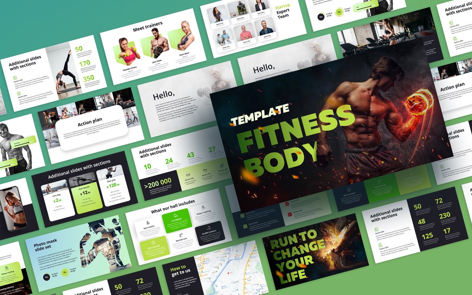 Fitness Body Powerpoint template