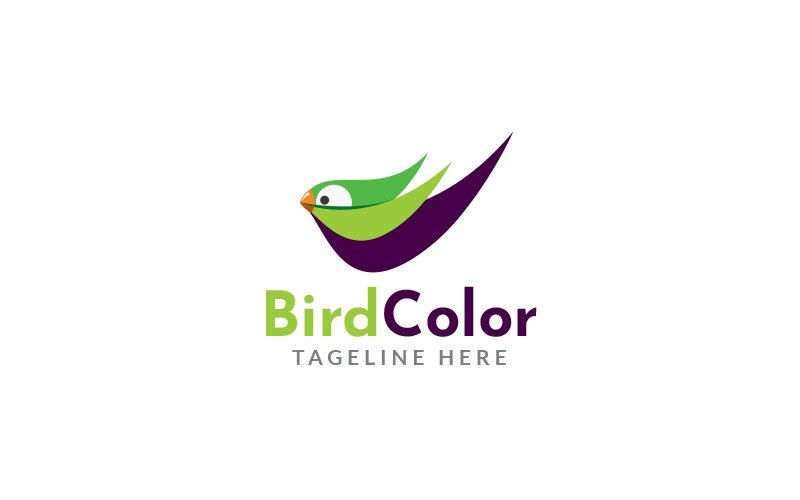 Bird Color Logo Design Template