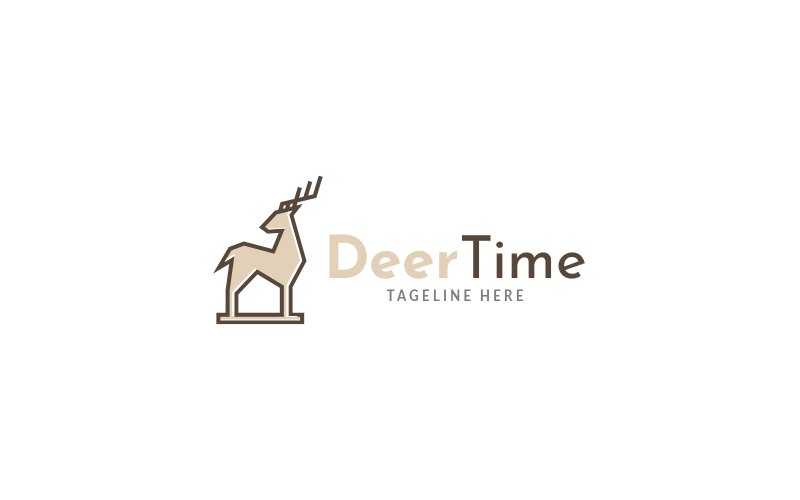 Deer Time Logo Design Template