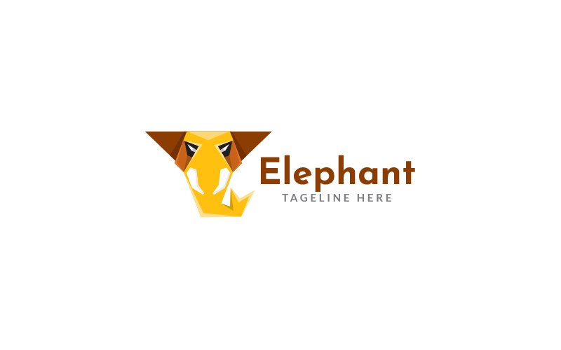 Elephant color Logo Design Template