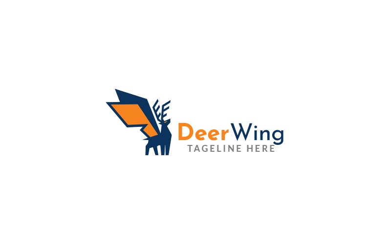 Deer Wing Logo Design Template