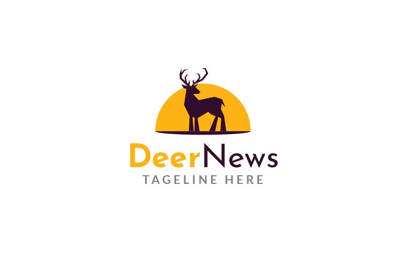 Deer News Logo Design Template