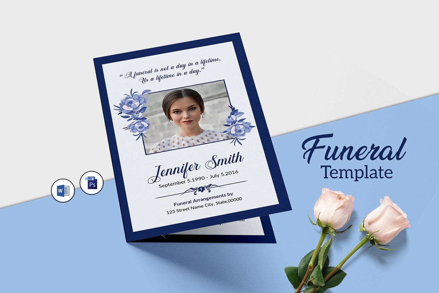 Floral Funeral Program Template Corporate Identity Template