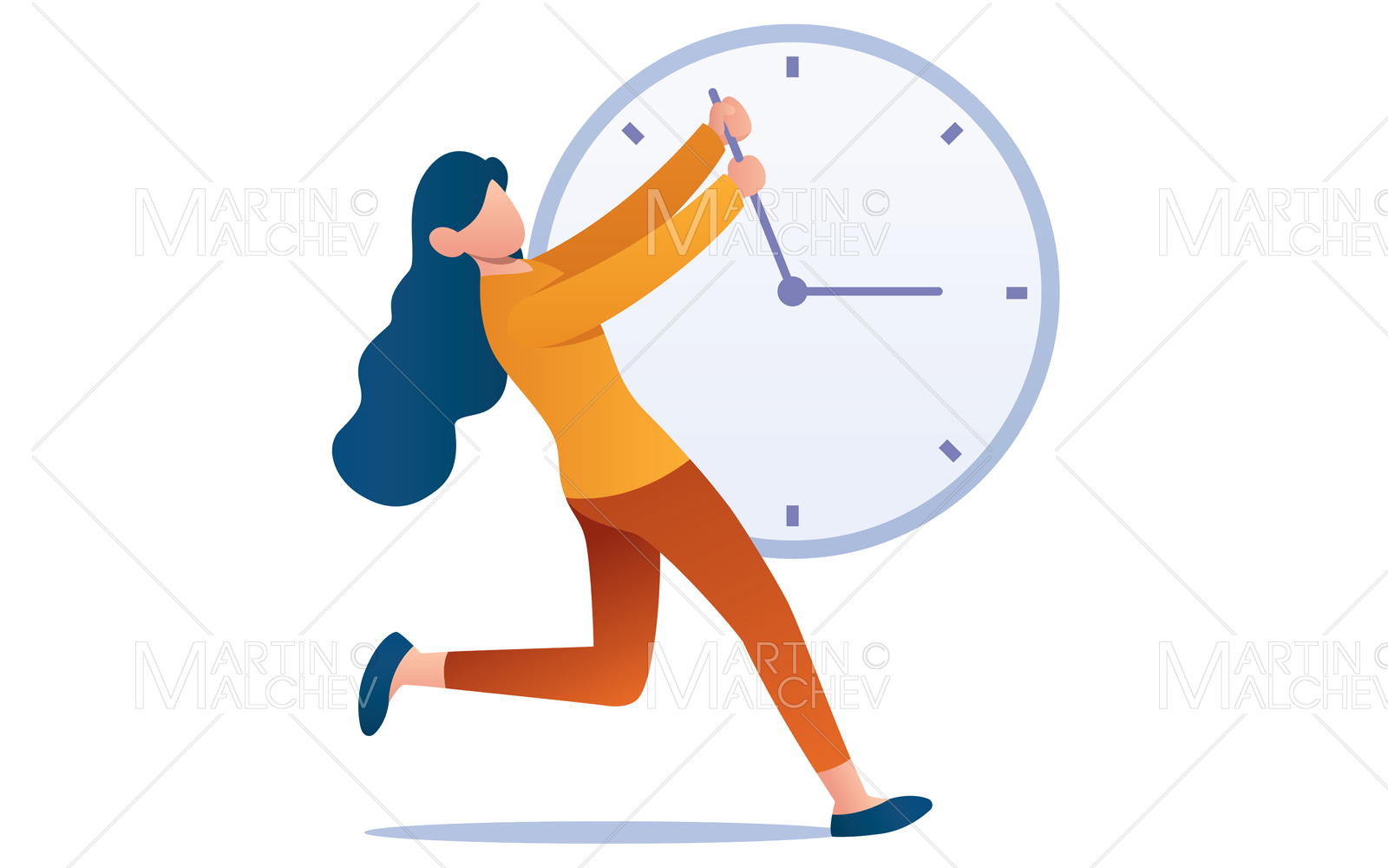 Bring Back Time Vector Illustration