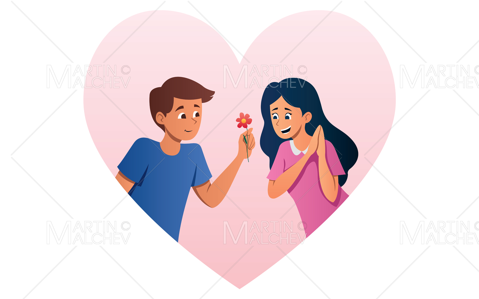 Falling in Love Vector Illustration