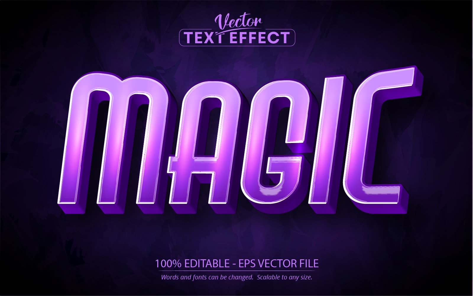 Magic - Purple Color Style, Editable Text Effect, Font Style, Graphics Illustration