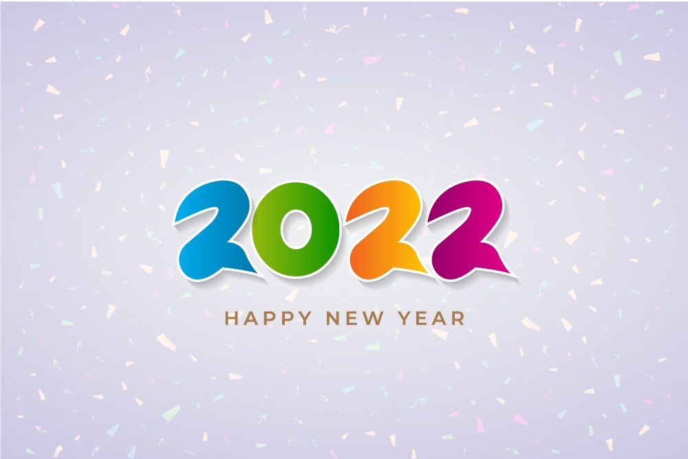 Greeting Happy New Year 2022 - Colorful And Decorative Banner Design