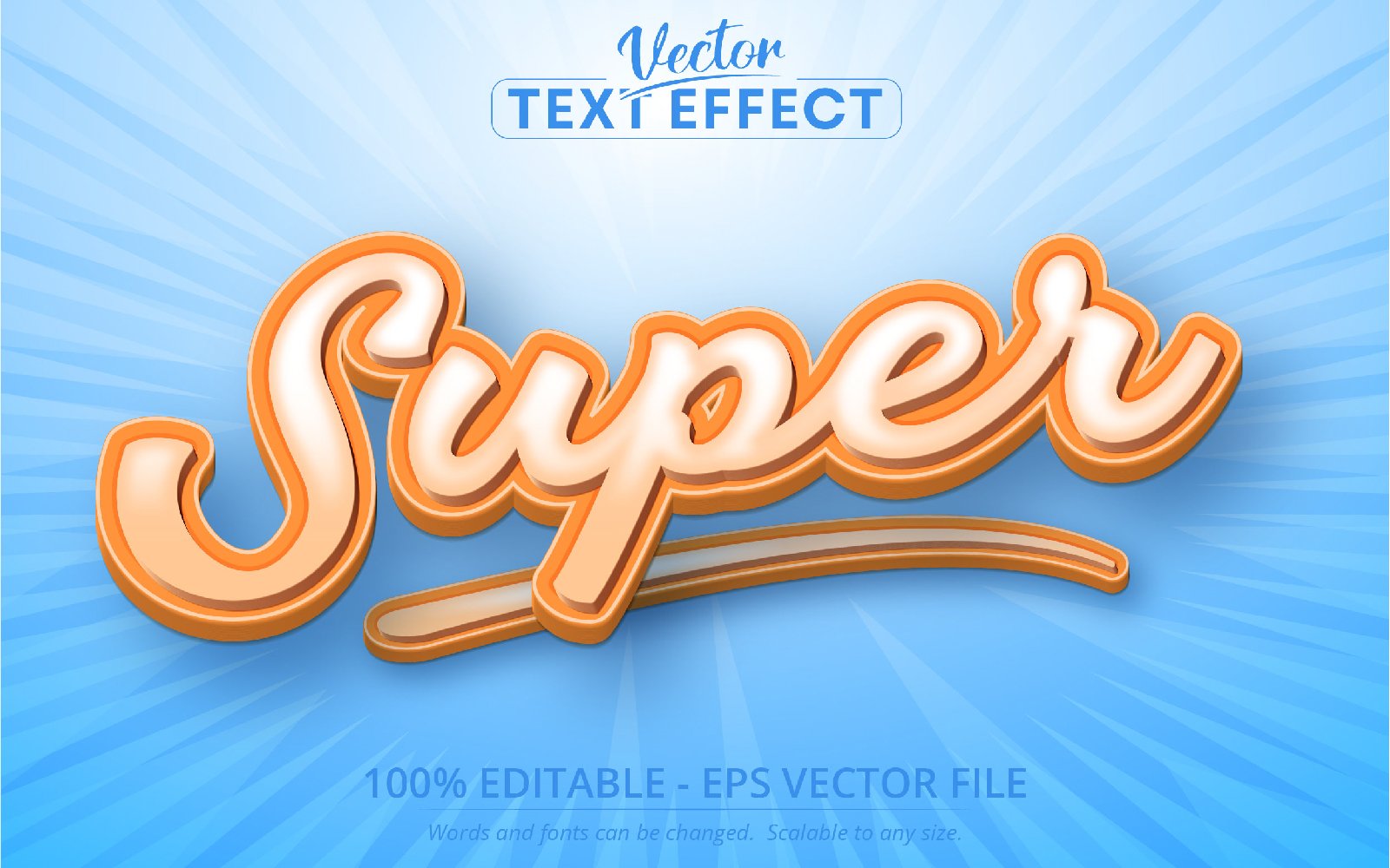 Super - Cartoon Style, Editable Text Effect, Font Style, Graphics Illustration