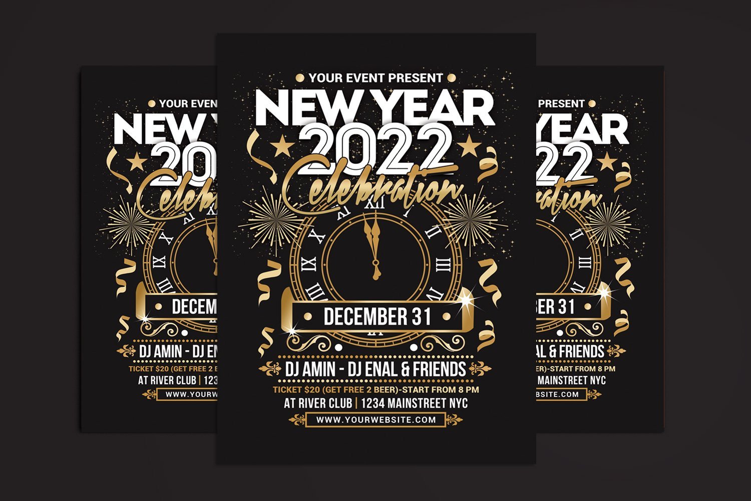 New Year 2022 Party Celebration Flyer