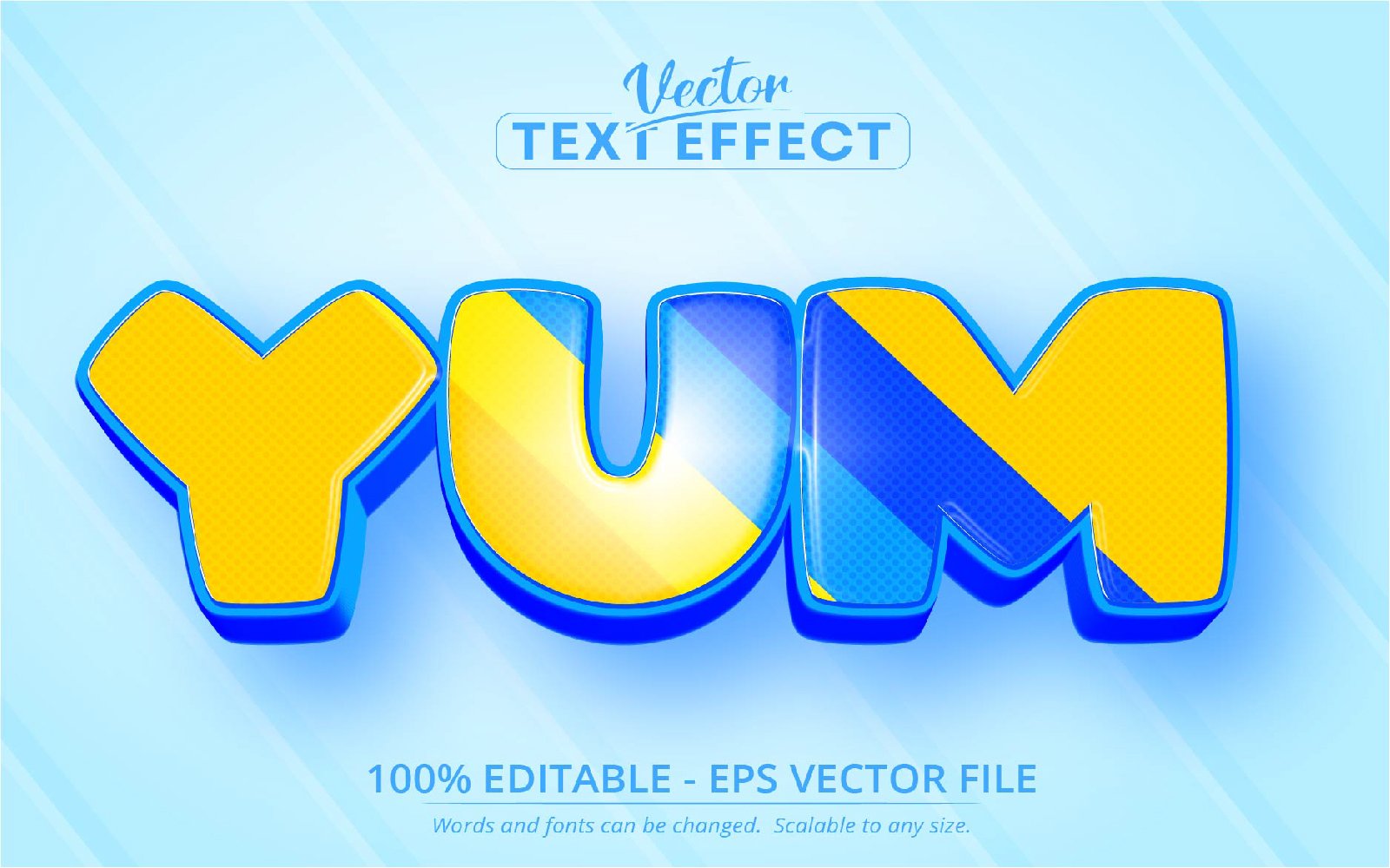 Yum - Cartoon Style, Editable Text Effect, Font Style, Graphics Illustration