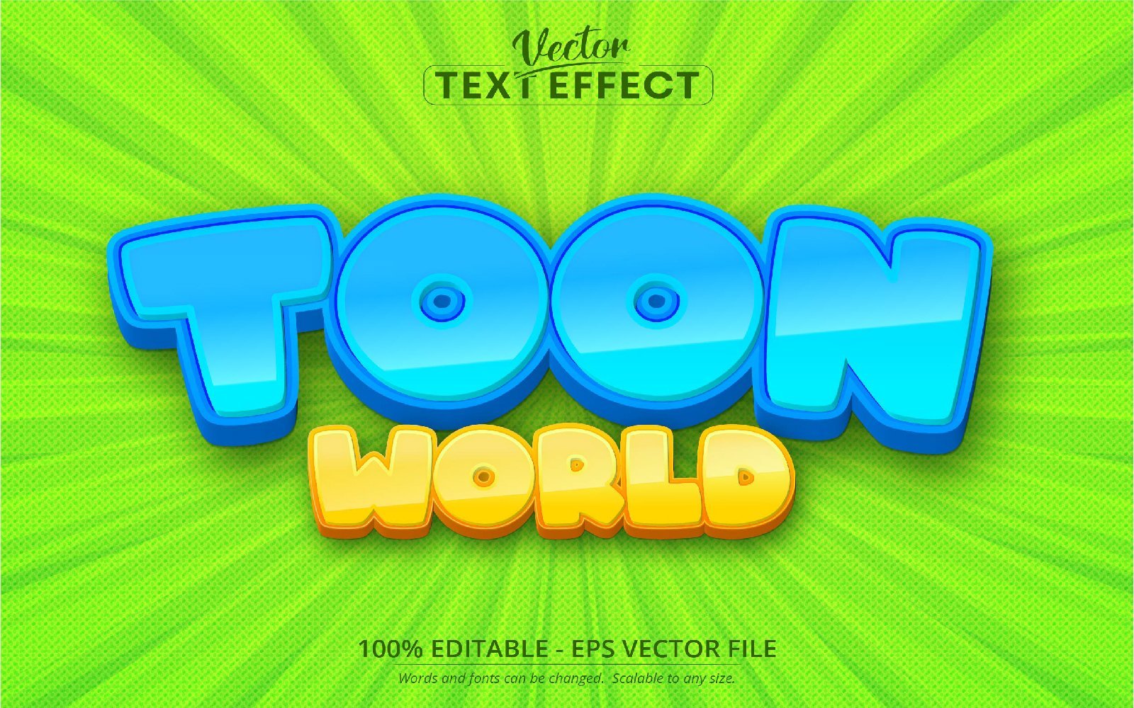 Toon World - Cartoon Style, Editable Text Effect, Font Style, Graphics Illustration