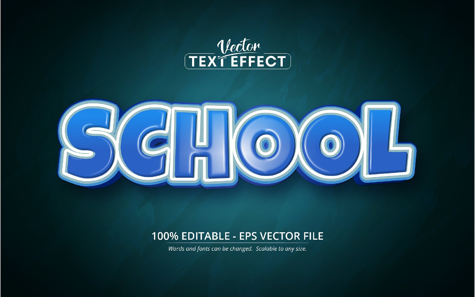 School - Cartoon Style, Editable Text Effect, Font Style, Graphics Illustration