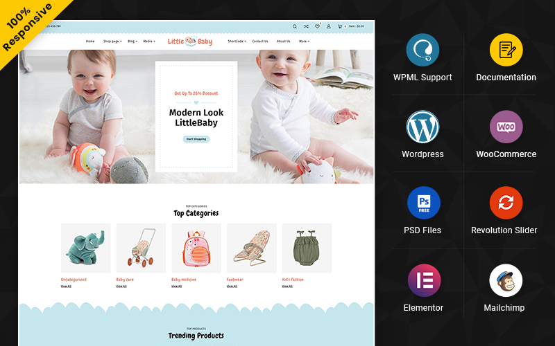 LittleBaby - Kids Fashion and Toys Elementor WooCommerce Store