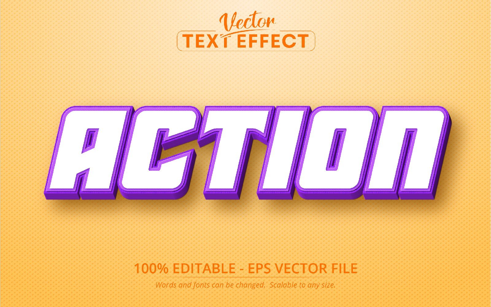 Action -  Cartoon Style, Editable Text Effect, Font Style, Graphics Illustration