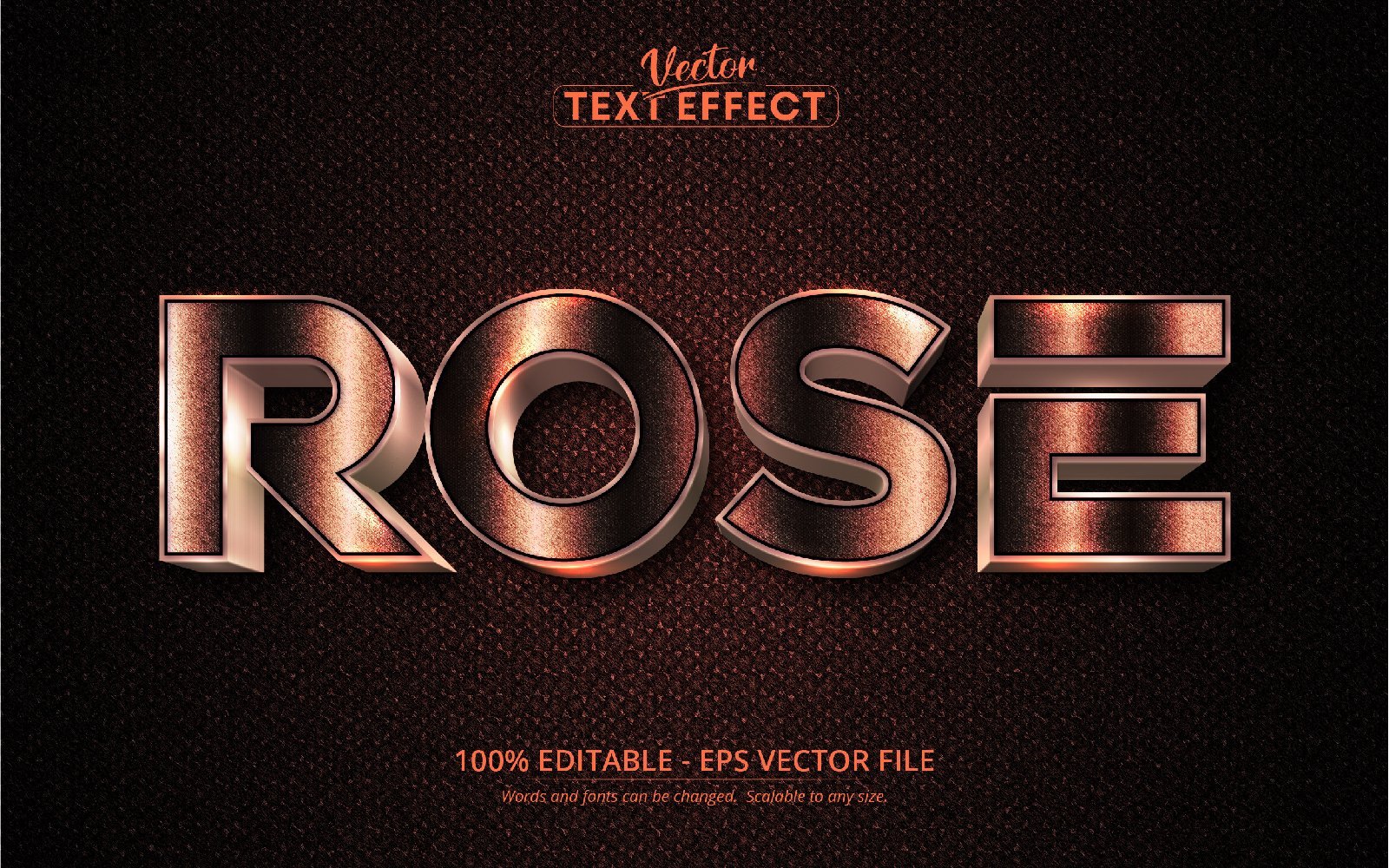 Rose - Editable Text Effect,  Rose Golden Font Style, Graphics Illustration