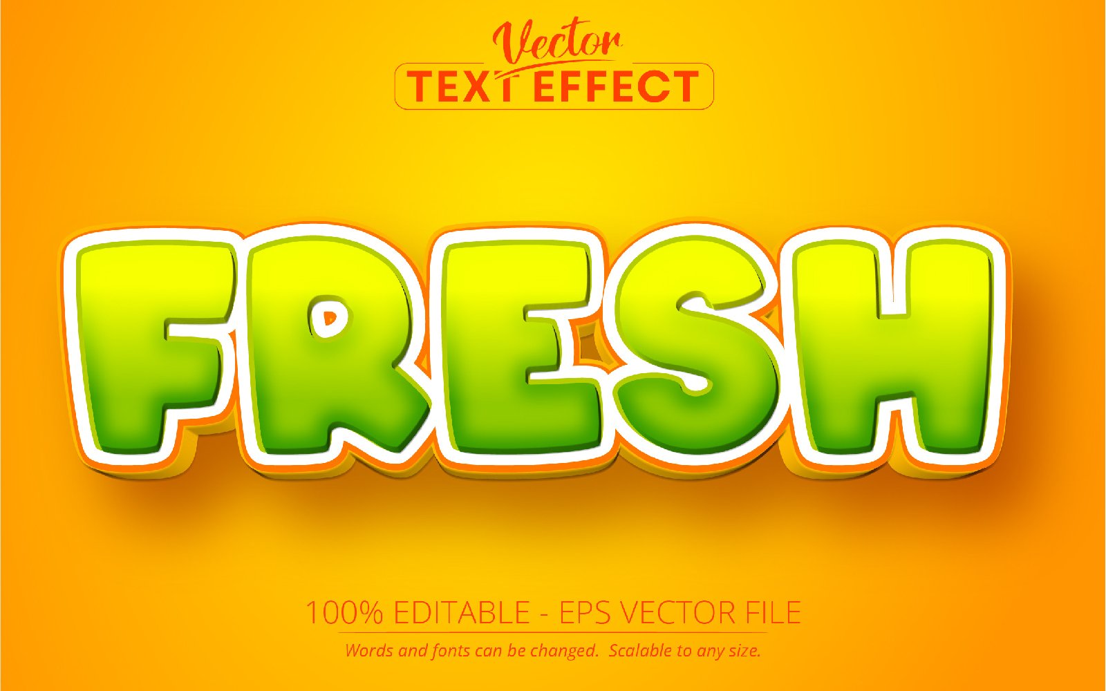 Fresh - Editable Text Effect, Cartoon Font Style, Graphics Illustration