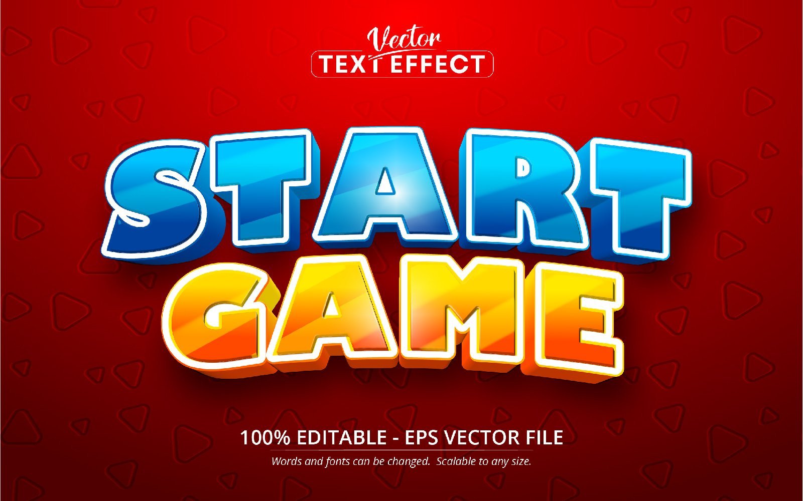 Start Game - Editable Text Effect, Cartoon Font Style, Graphics Illustration