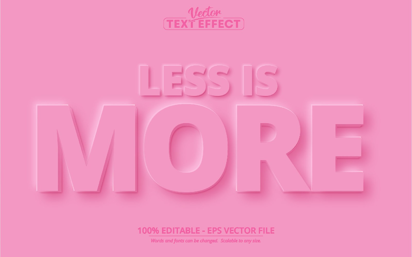 Less Is More - Editable Text Effect, Cartoon Font Style, Graphics Illustration