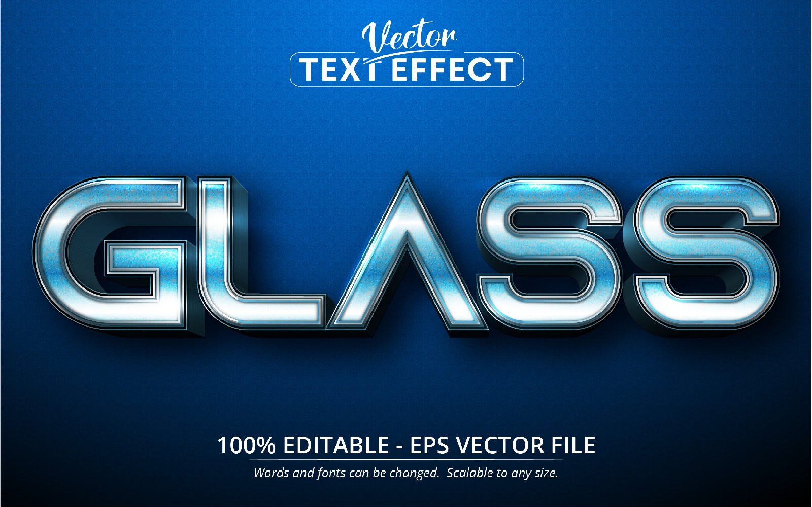 Glass - Editable Text Effect, Cartoon And Game Font Style, Graphics Illustration