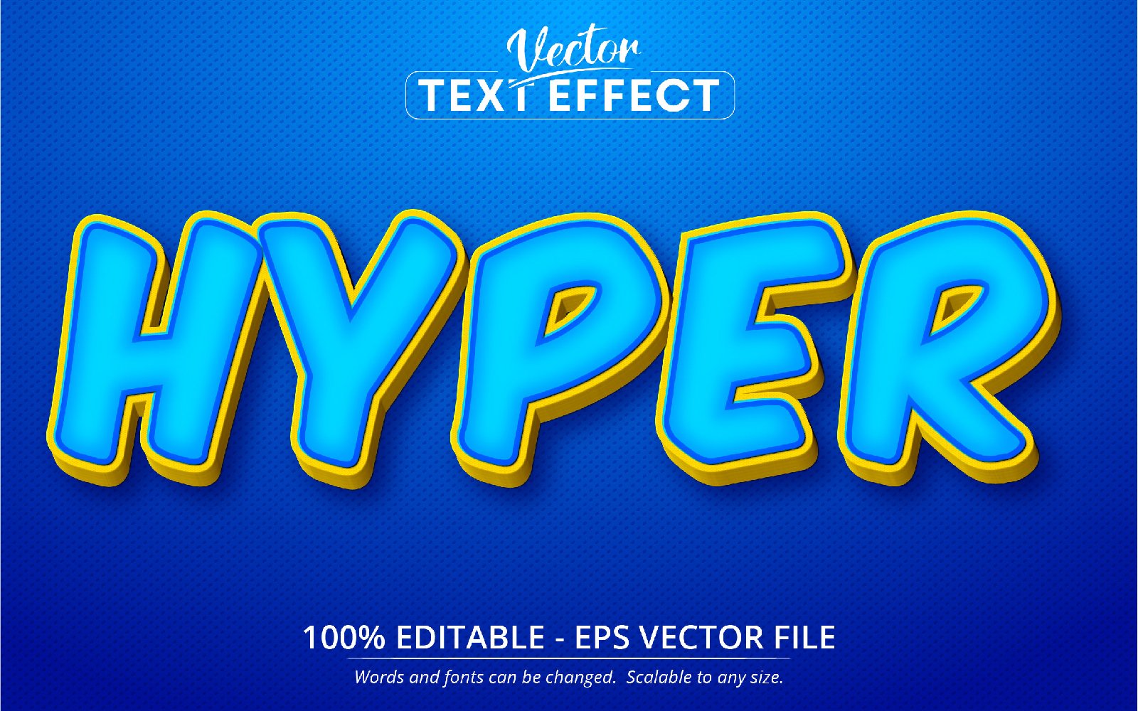 Hyper - Editable Text Effect, Cartoon Font Style, Graphics Illustration