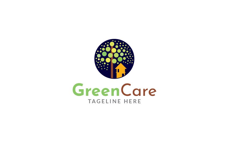 Green Care Logo Design Template
