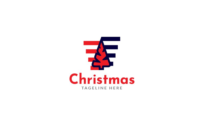 Christmas Tree Logo Design Template