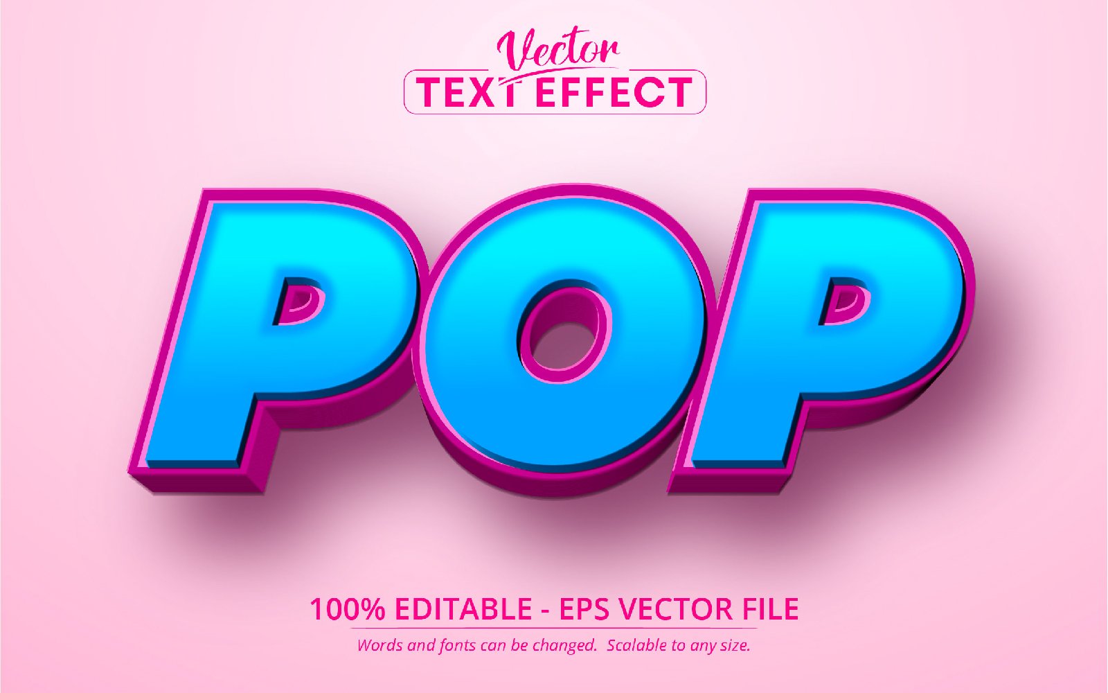 Pop - Editable Text Effect, Game And Cartoon Font Style, Graphics Illustration