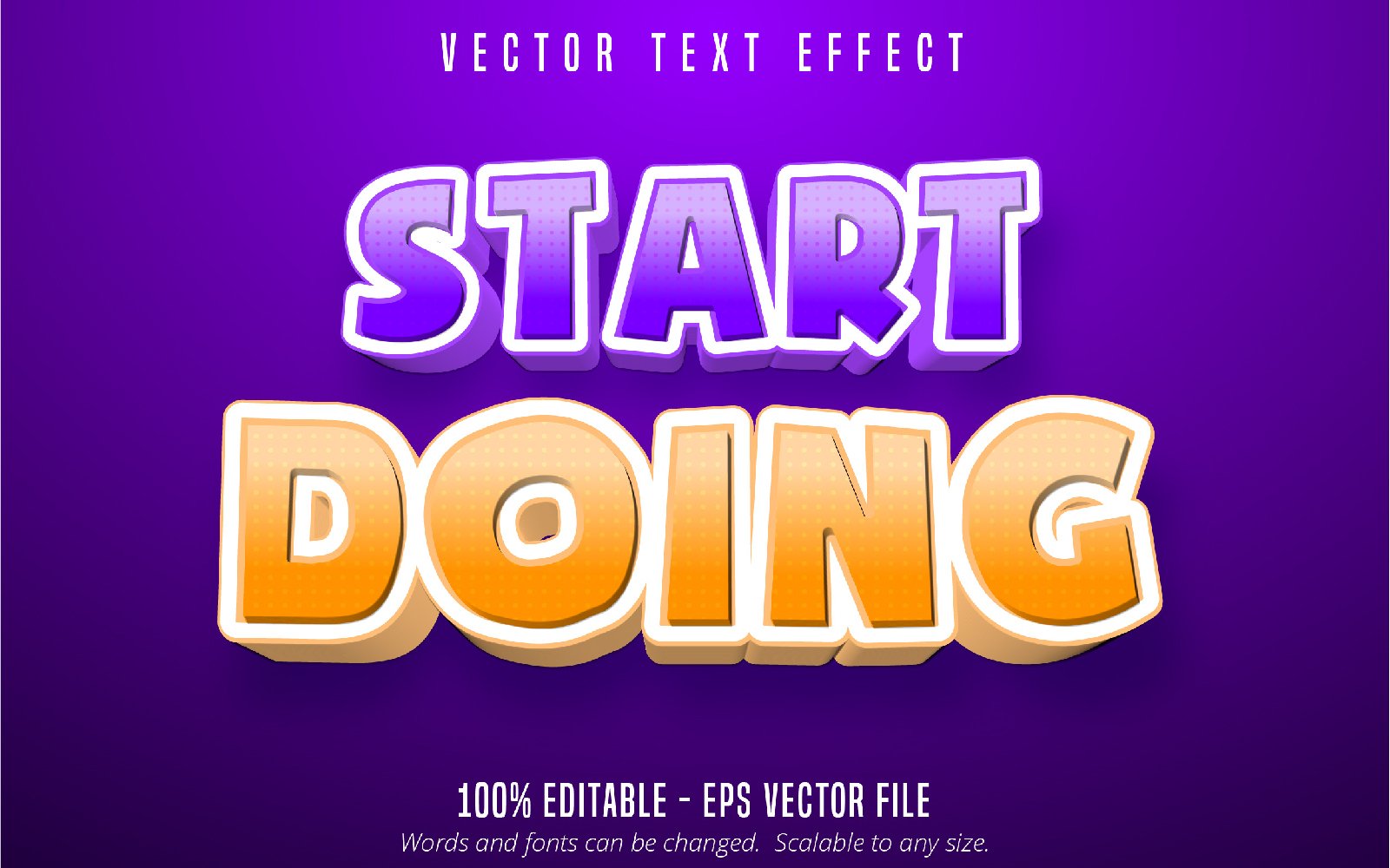 Start Doing - Editable Text Effect, Cartoon Font Style, Graphics Illustration