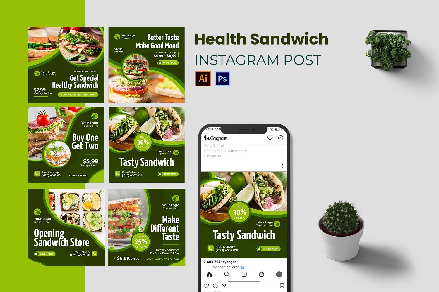 Health Sandwich Instagram Post