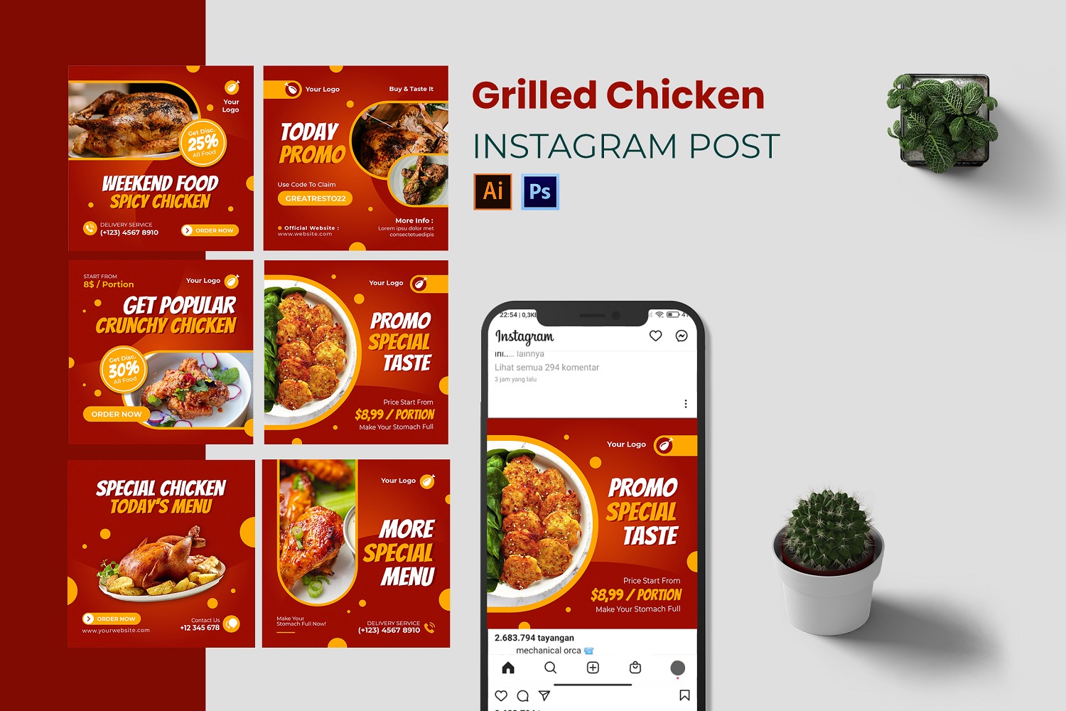 Grilled Chicken Instagram Post