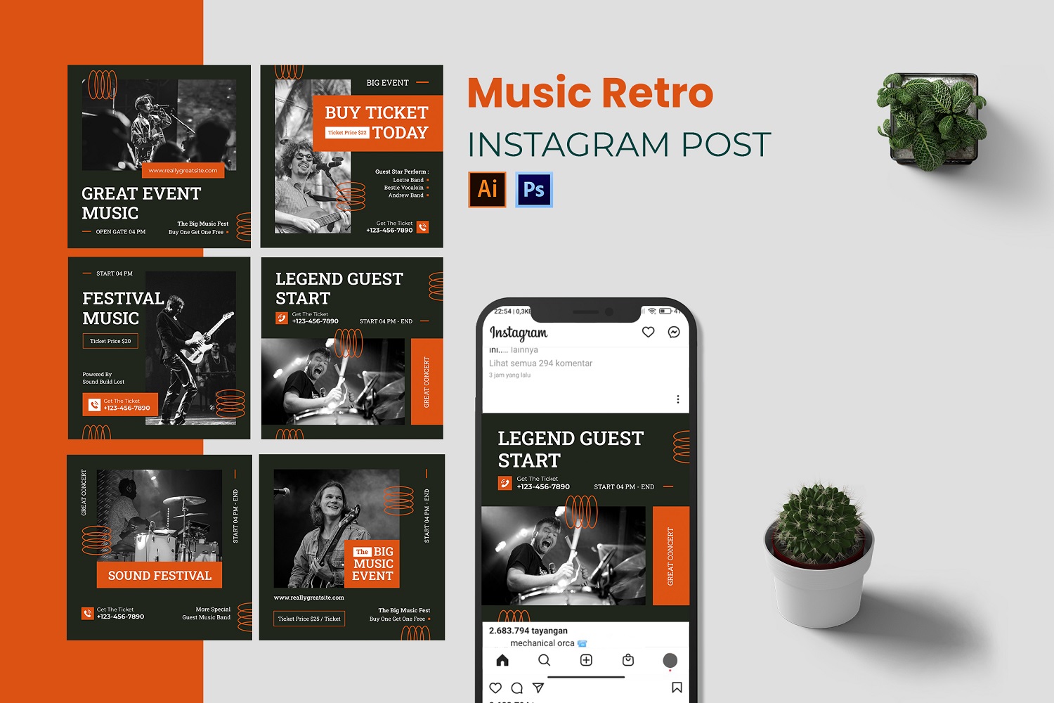 Music Retro Instagram Post