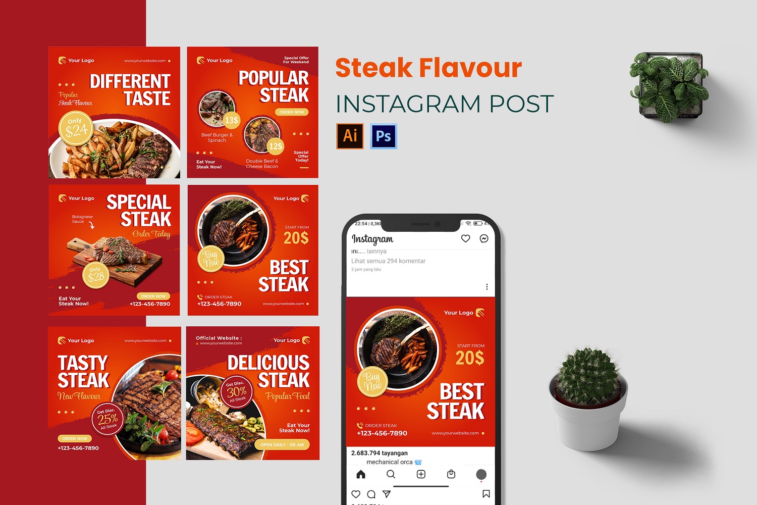 Steak Flavour Instagram Post