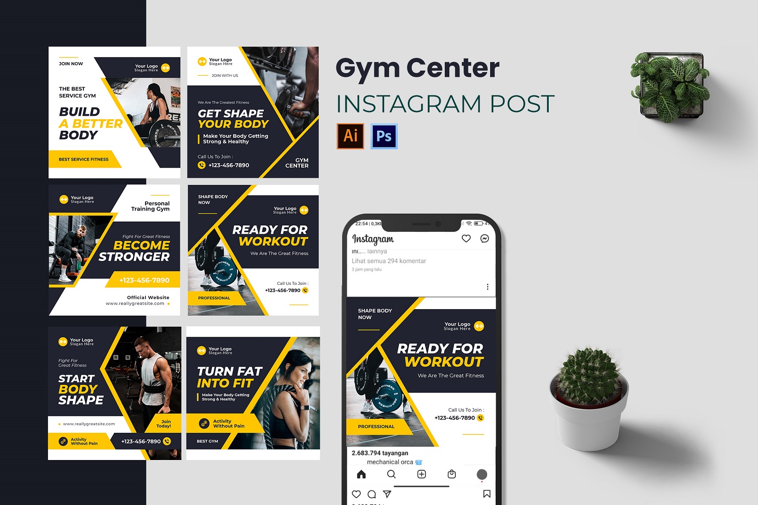 Gym Center Instagram Post