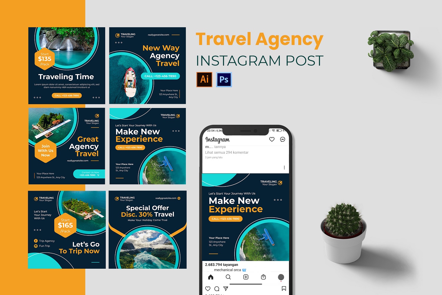 Travel Agency Instagram Post Template