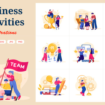 Teamwork Office Illustrations Templates 220105