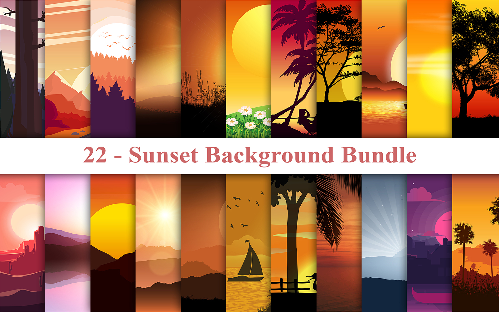 Sunset Background Bundle, Sunset Wallpaper